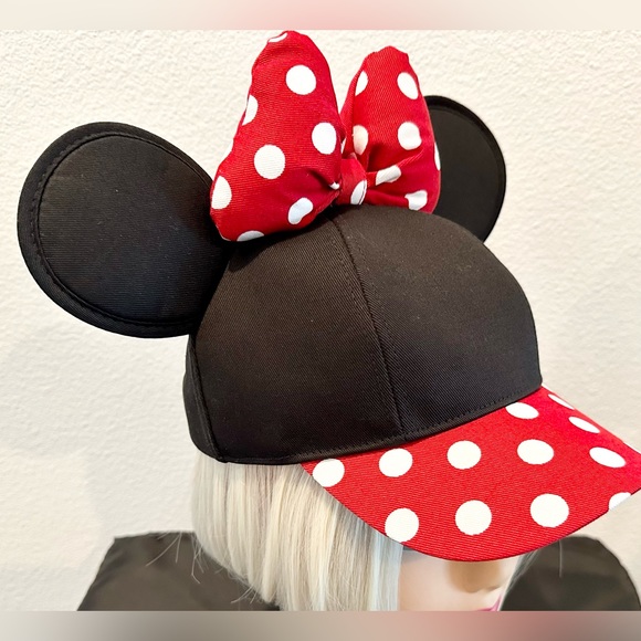 Disney Parks Minnie Mouse Baseball Cap Red/Black/White Youth ~New~ - Picture 4 of 10